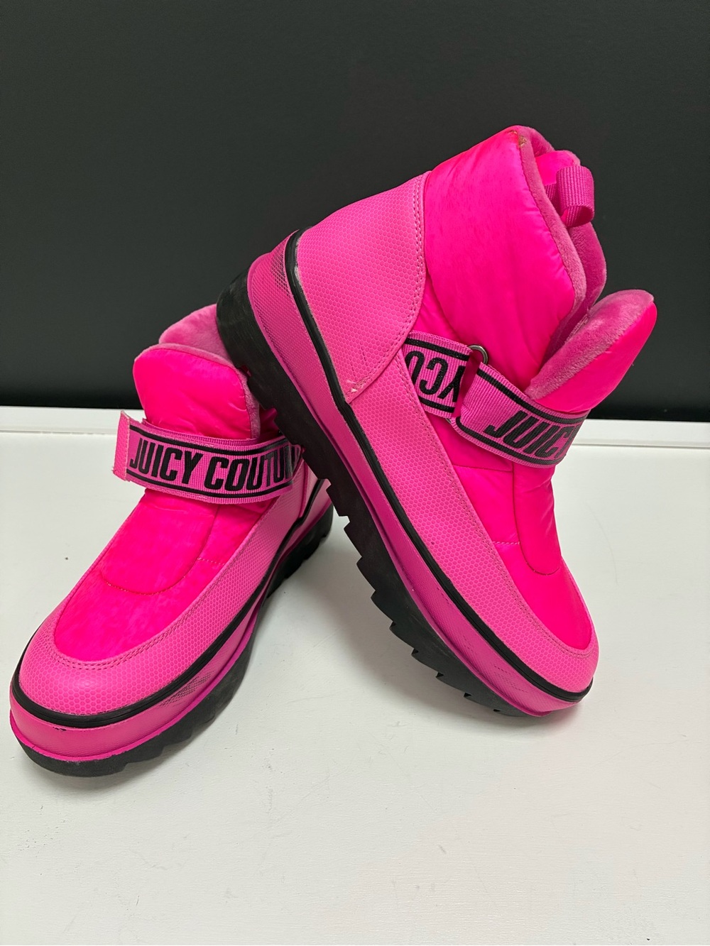 Juicy Couture Bright Hot Pink Strap Winter Boots